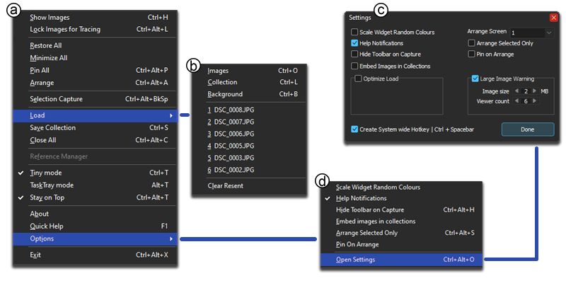 Image Viewer interface widgets 