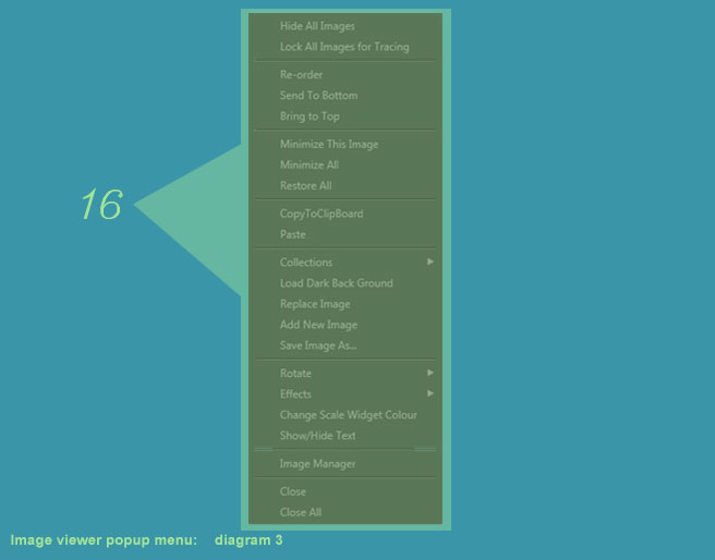 Image viewer popup menu
